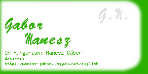 gabor manesz business card